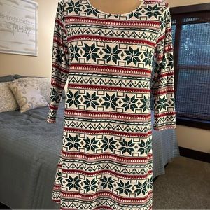 North Pole Trading Co Christmas dress; Sz M; 3/4 sleeve